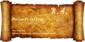 Maloch Alina névjegykártya